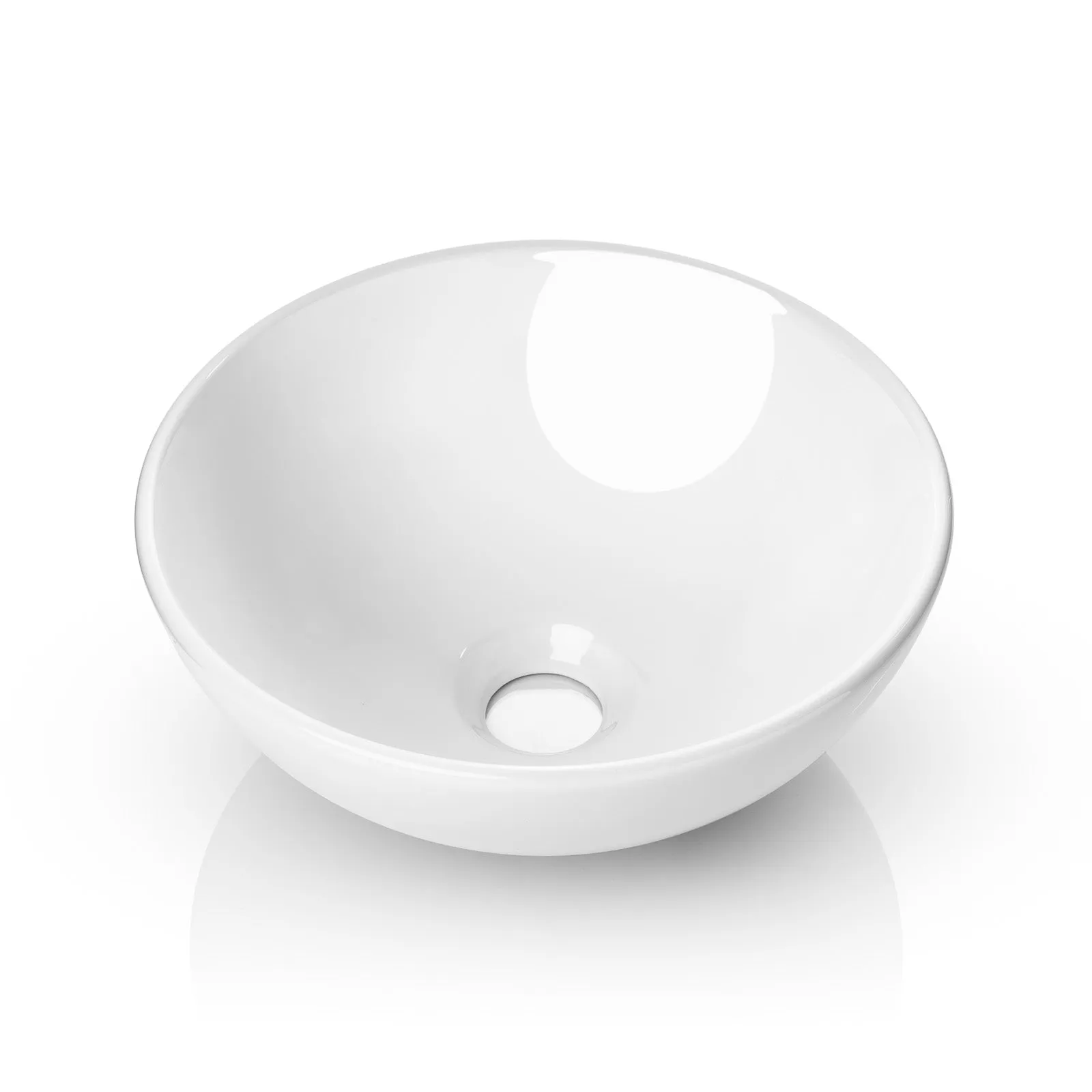 11" Round White Ceramic VesselBathroom Sink -Above Counter - Miligore