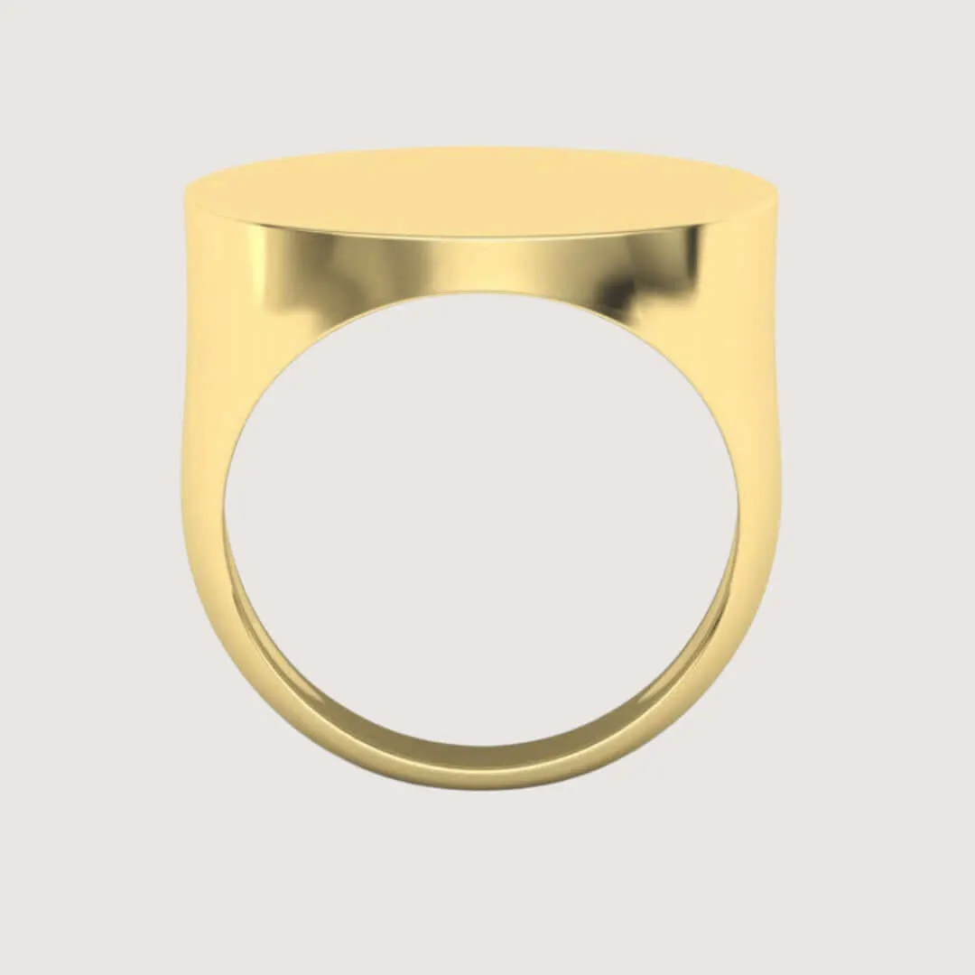 14k Gold Round Top Signet Ring