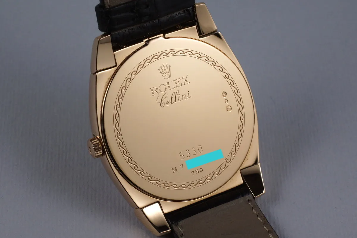 2007 Rolex Rose Gold Cellini 5330/5 with Box and Papers