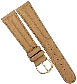 20x16MM Brown (TAN) Genuine Leather Grain Watch Band, Stitches