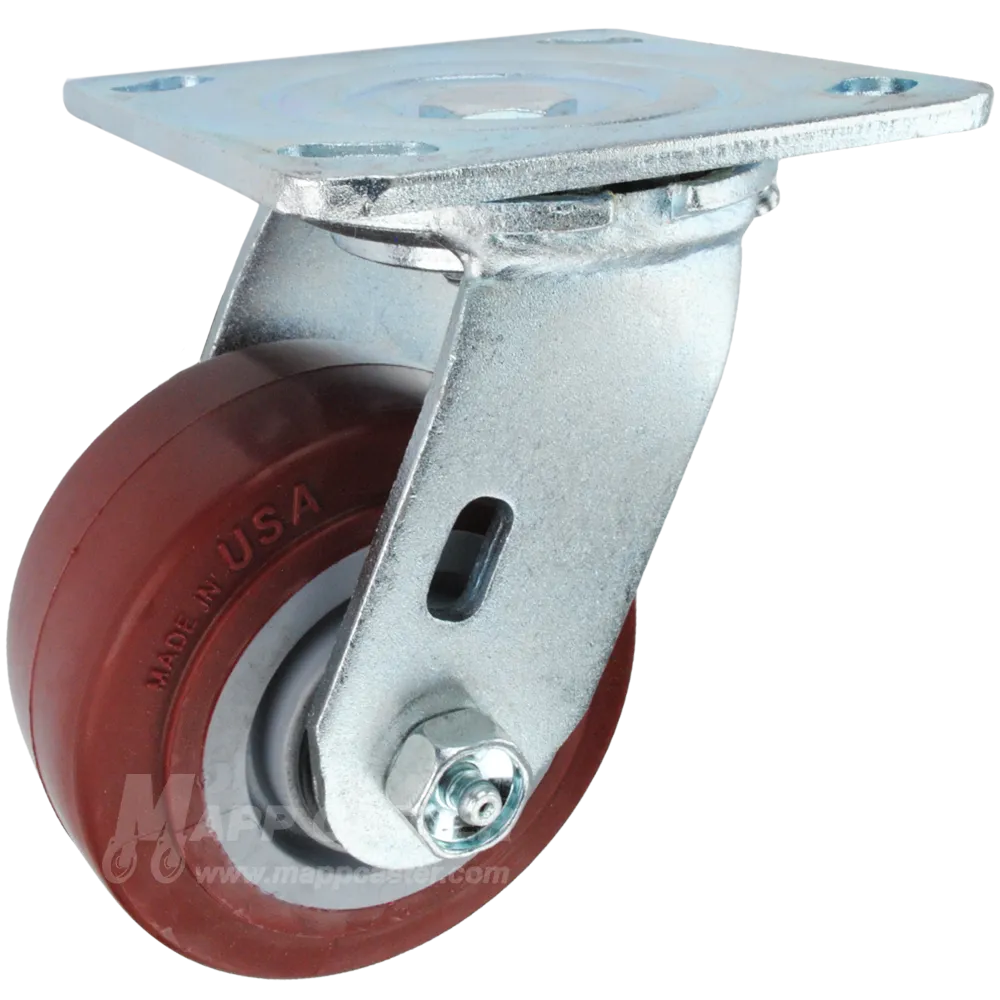 4" x 2" Polyurethane Wheel Swivel Caster - 600 Lbs Capacity