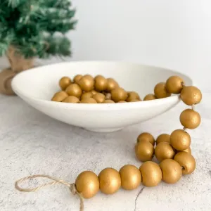 6 ft. Gold wood bead garland, Christmas tree garland