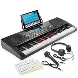 61-Key Digital Keyboard Piano with Light Up Keys - Beginner Kit