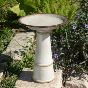 78414-04 -  Ceramic Birdbath - Ivory Elegance