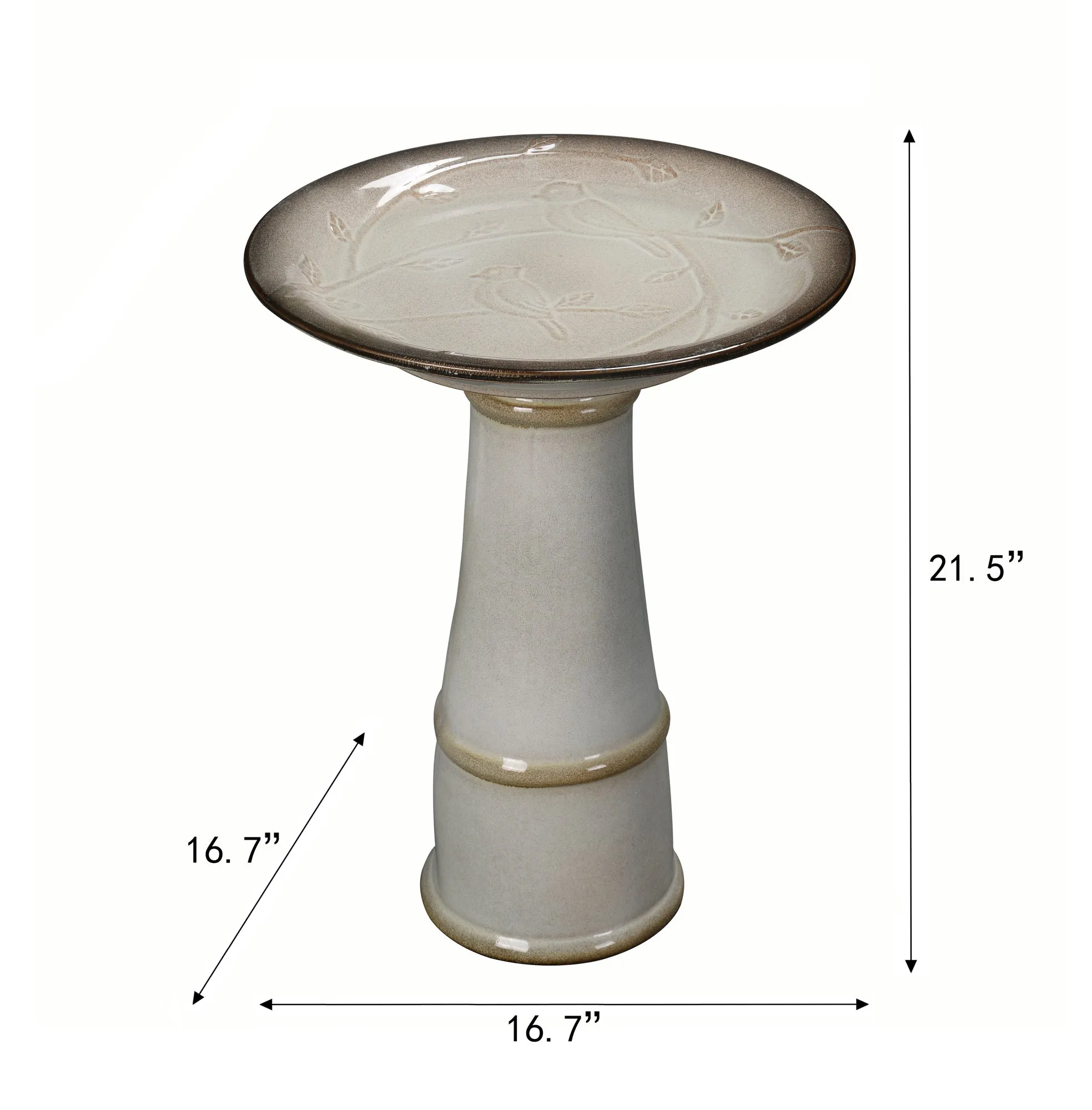 78414-04 -  Ceramic Birdbath - Ivory Elegance