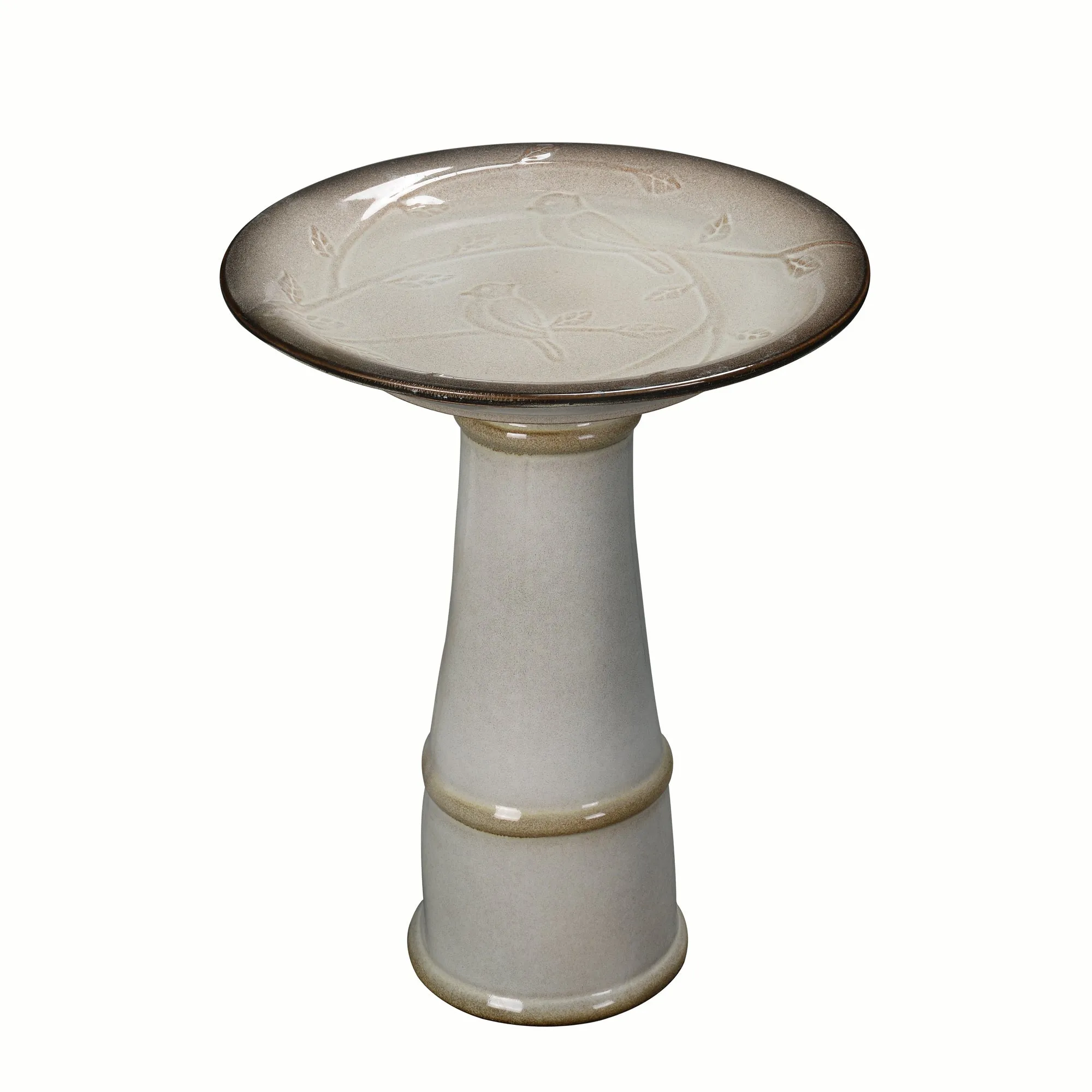 78414-04 -  Ceramic Birdbath - Ivory Elegance