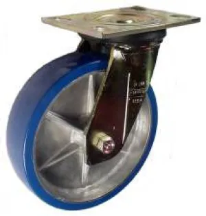 8" x 2" Polyurethane on Aluminum Wheel OS Swivel Caster - 1,350 Lbs Capacity