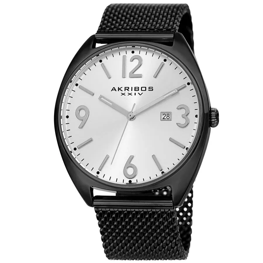 Akribos Xxiv Silver-tone Dial Men's Watch AK1026BK