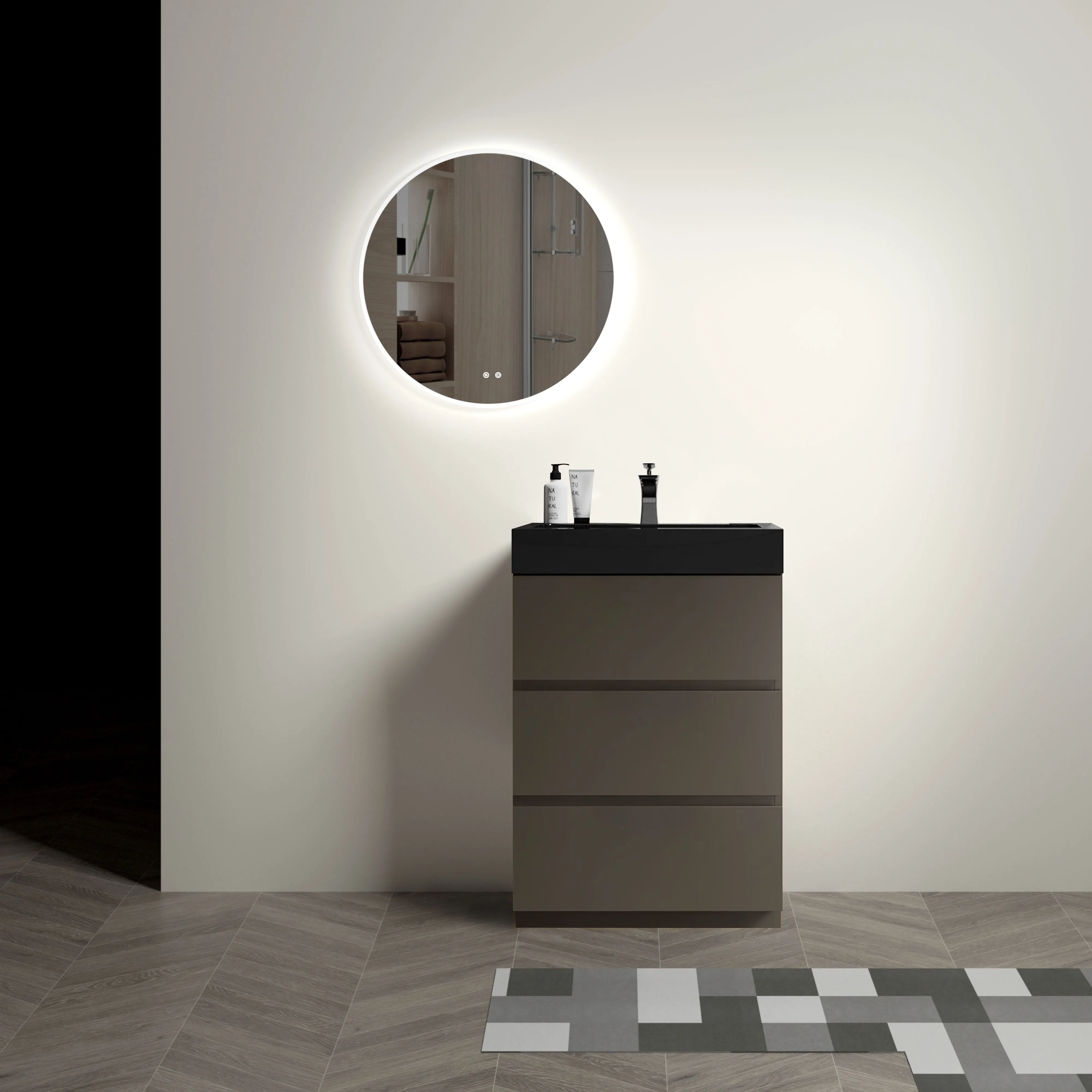 Alice - Bathroom Vanity With Sink, Large Storage Freestanding Bathroom Vanity For Modern Bathroom, One-Piece Sink Basin Without Drain And Faucet