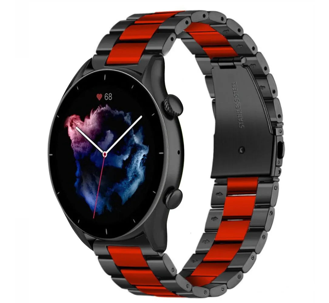 Amazfit GTR 3 (Pro) Steel Strap (Black/Red)