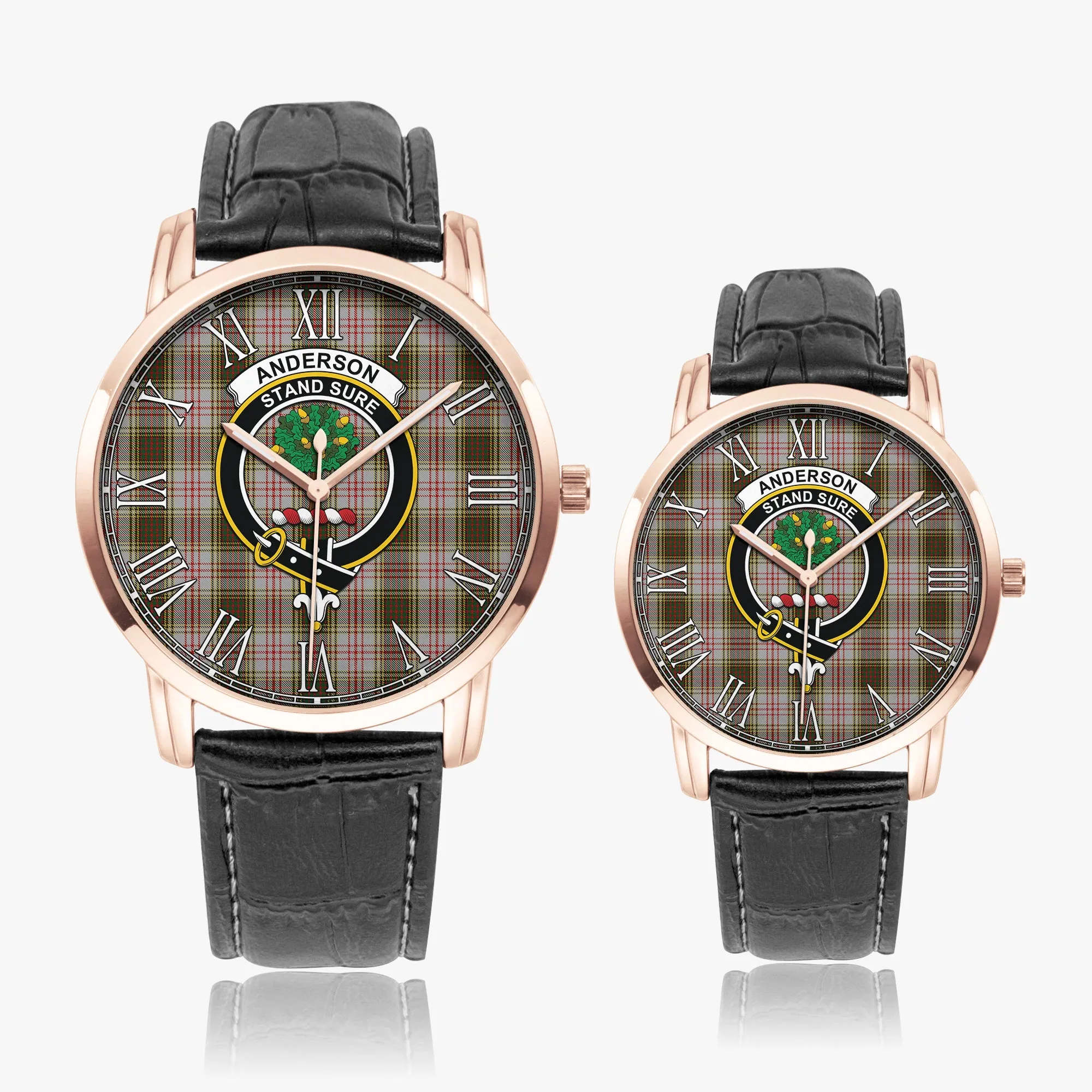 Anderson Dress Tartan Family Crest Leather Strap Quartz Watch