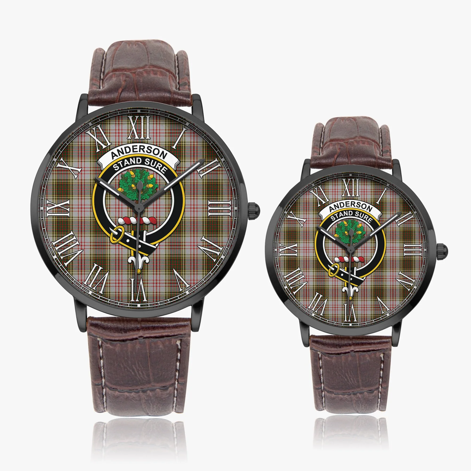 Anderson Dress Tartan Family Crest Leather Strap Quartz Watch