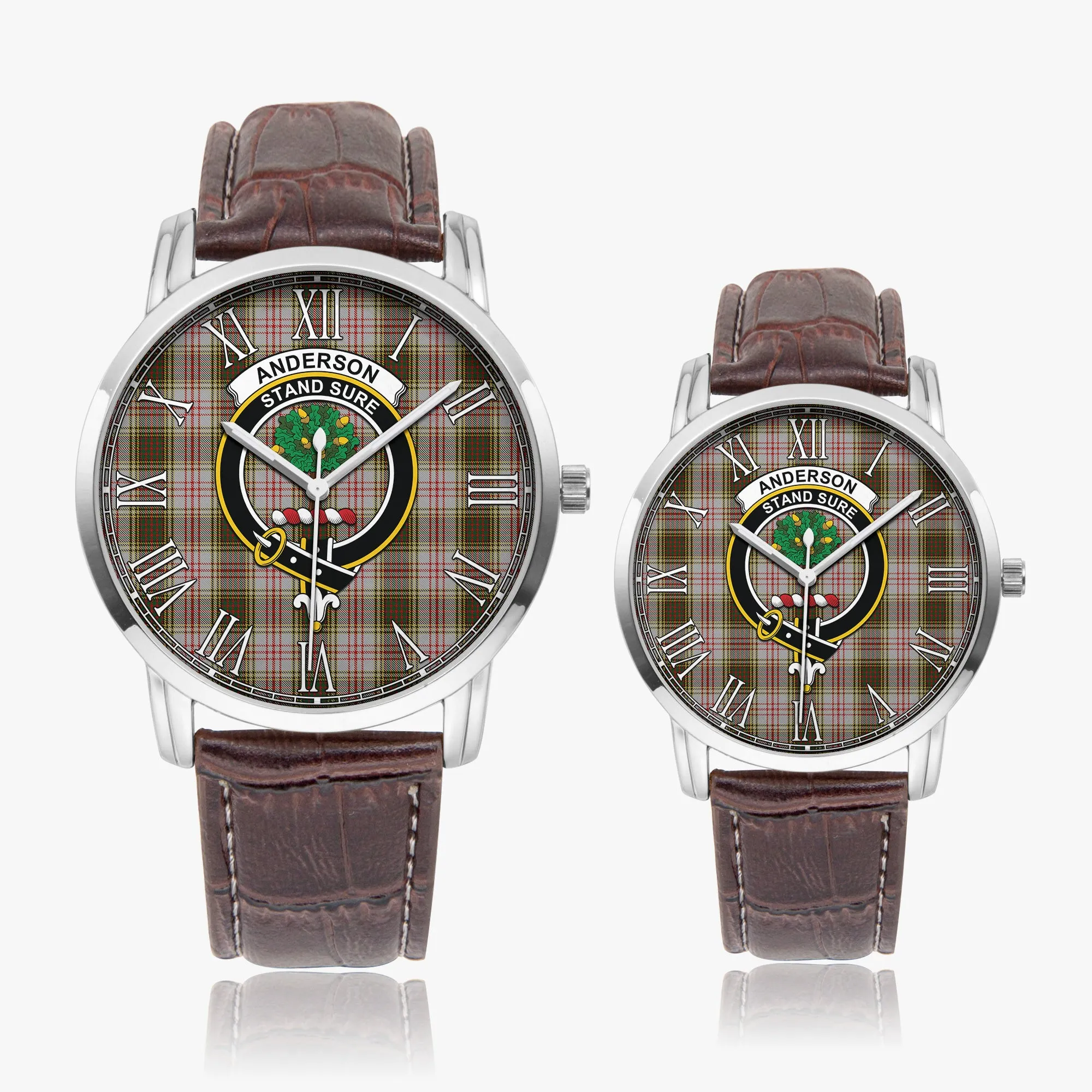 Anderson Dress Tartan Family Crest Leather Strap Quartz Watch