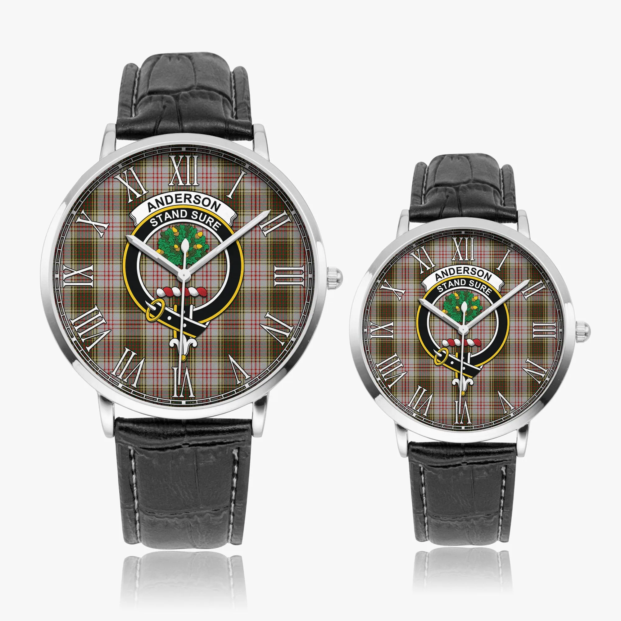 Anderson Dress Tartan Family Crest Leather Strap Quartz Watch