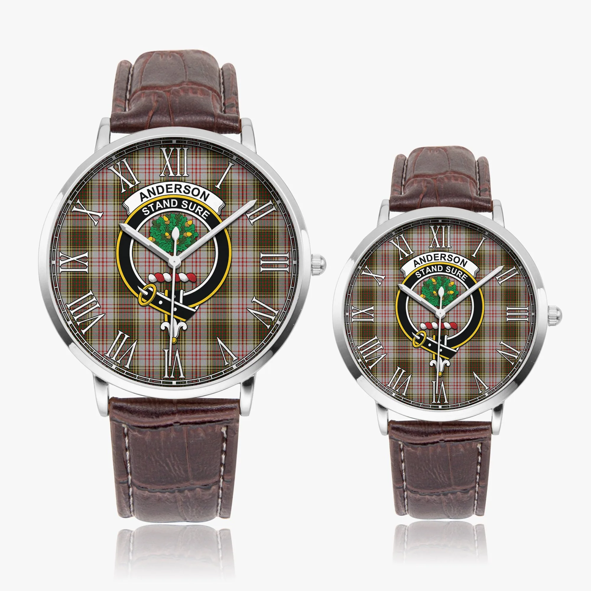 Anderson Dress Tartan Family Crest Leather Strap Quartz Watch