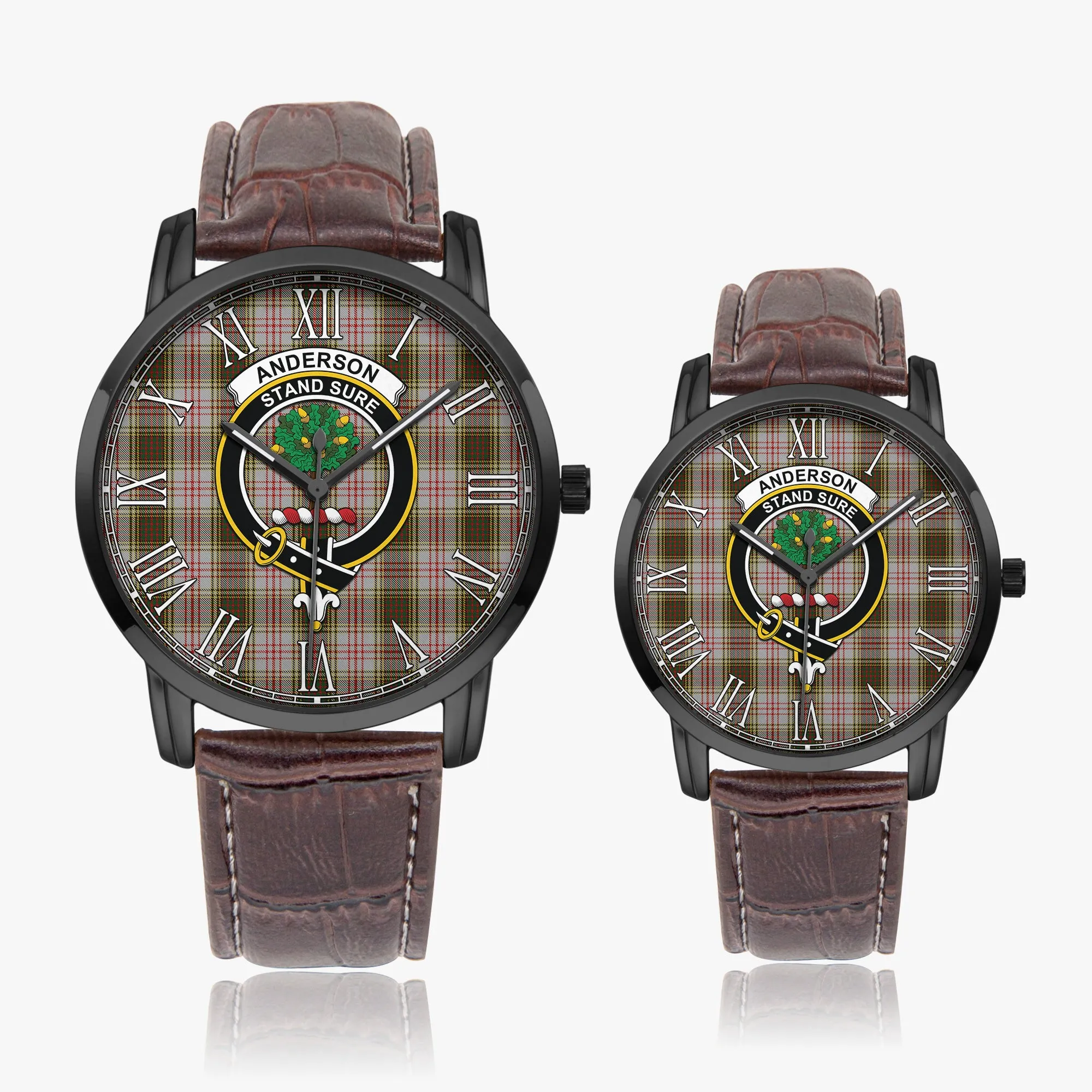 Anderson Dress Tartan Family Crest Leather Strap Quartz Watch