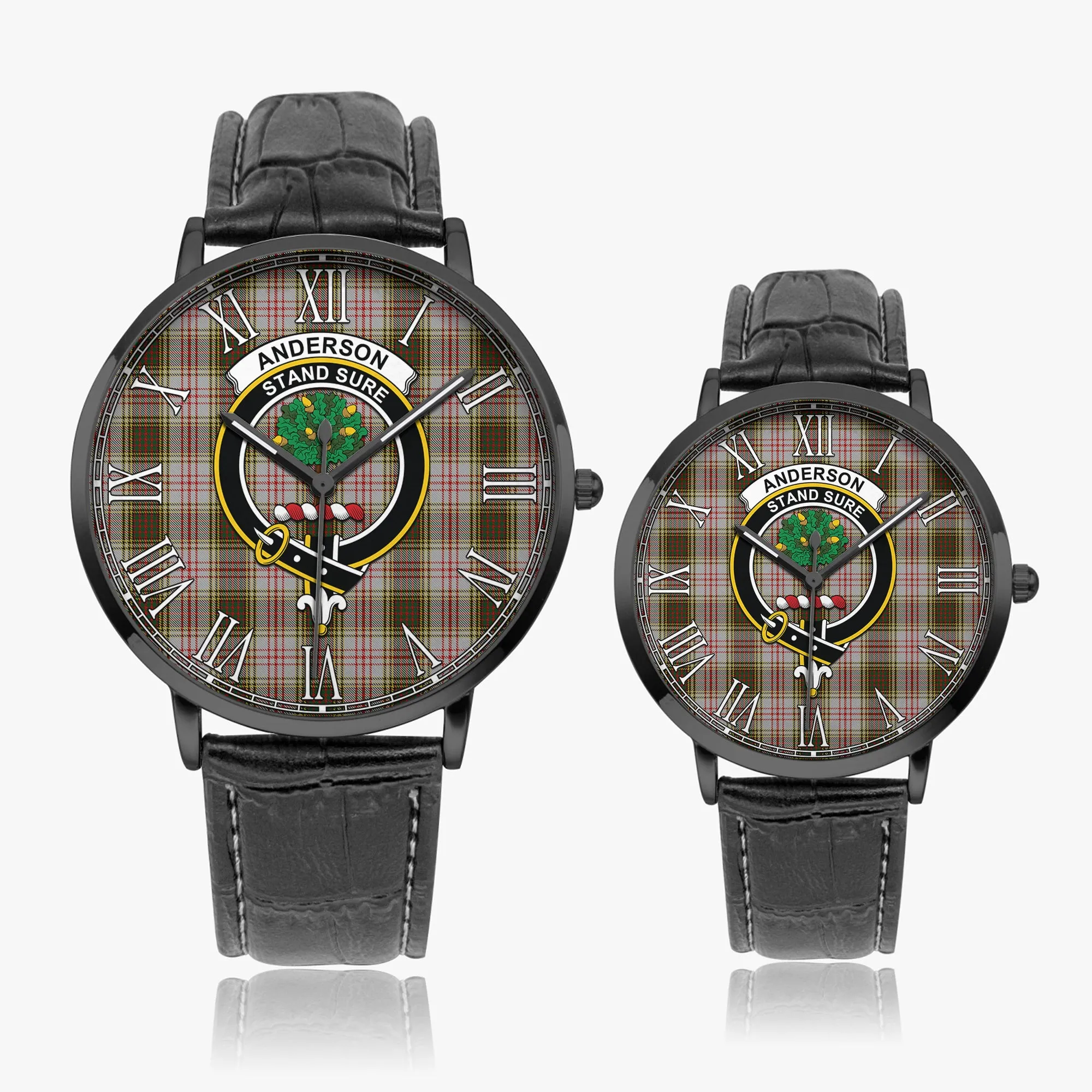 Anderson Dress Tartan Family Crest Leather Strap Quartz Watch