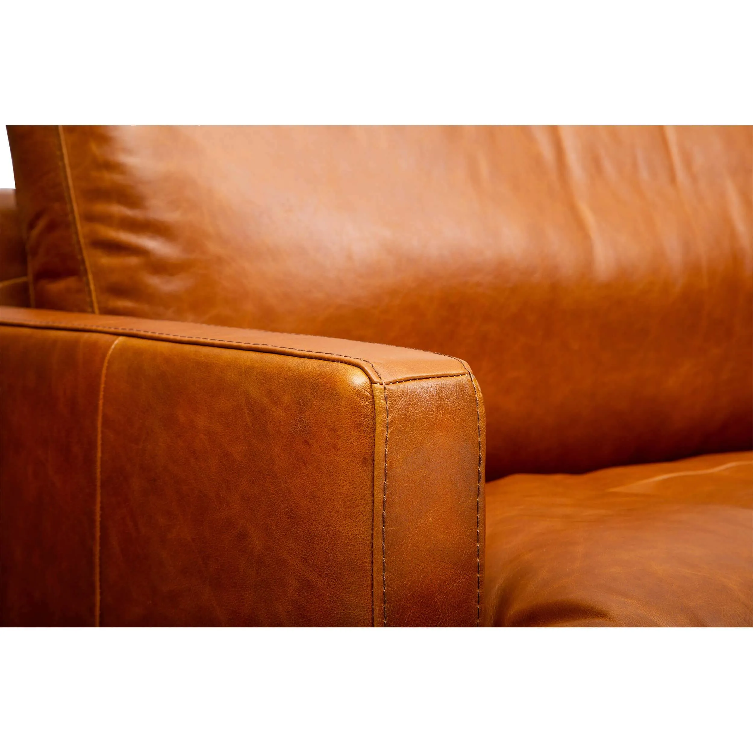 Ansel Leather Sectional, Oil Buffalo Camel