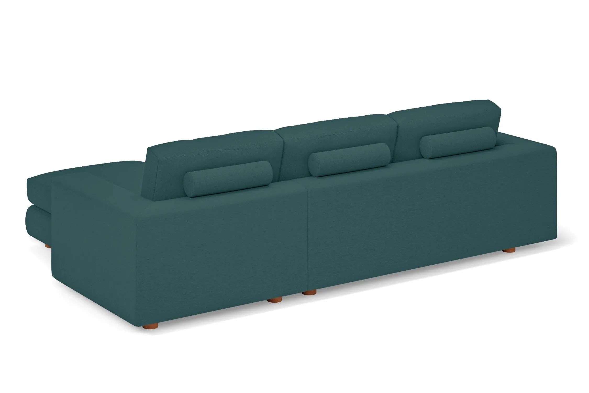 Arezzo 3 Seater Right Hand Facing Chaise Lounge Corner Sofa Teal Linen Fabric