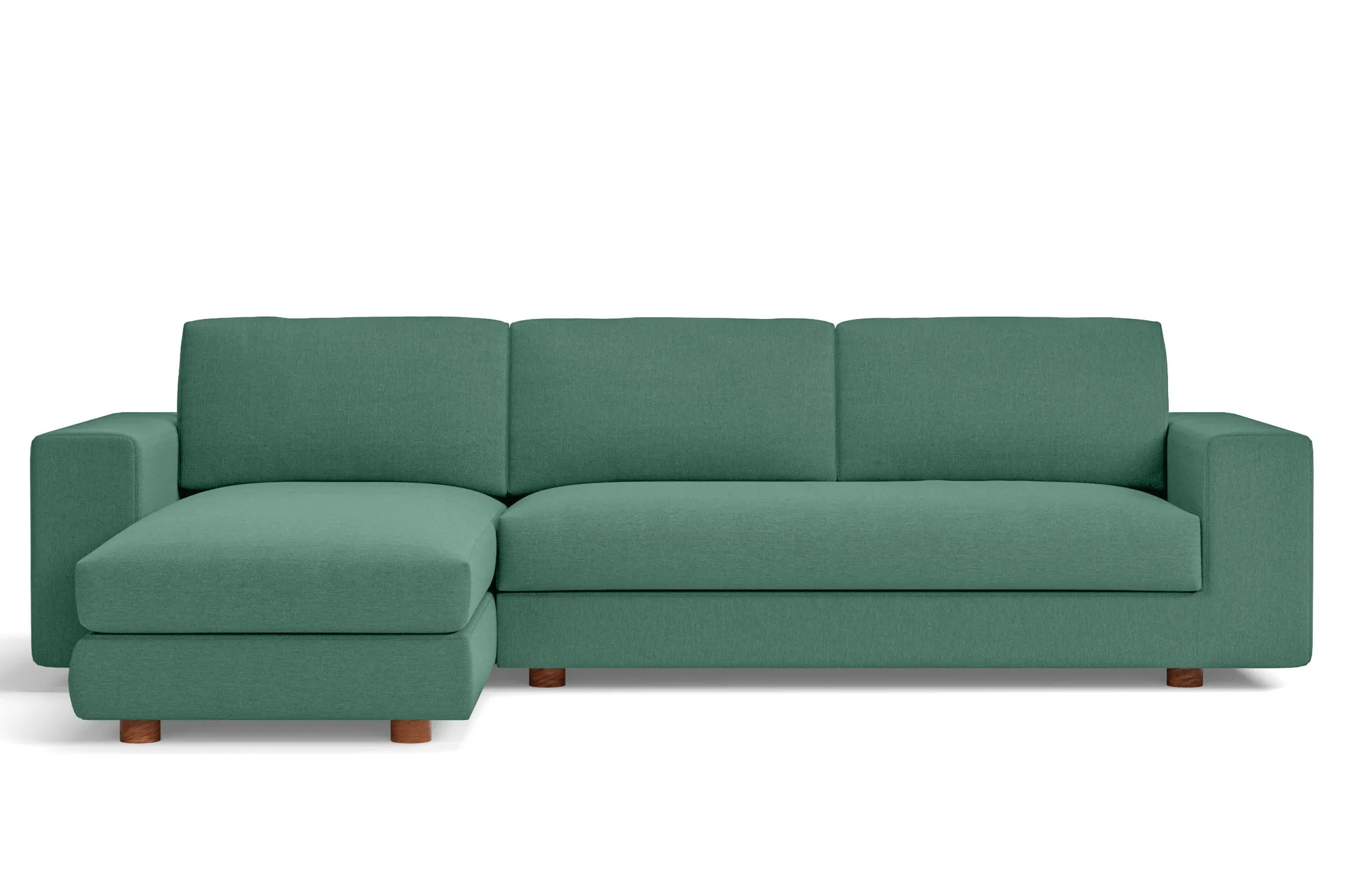 Arezzo 4 Seater Left Hand Facing Chaise Lounge Corner Sofa Mint Green Linen Fabric