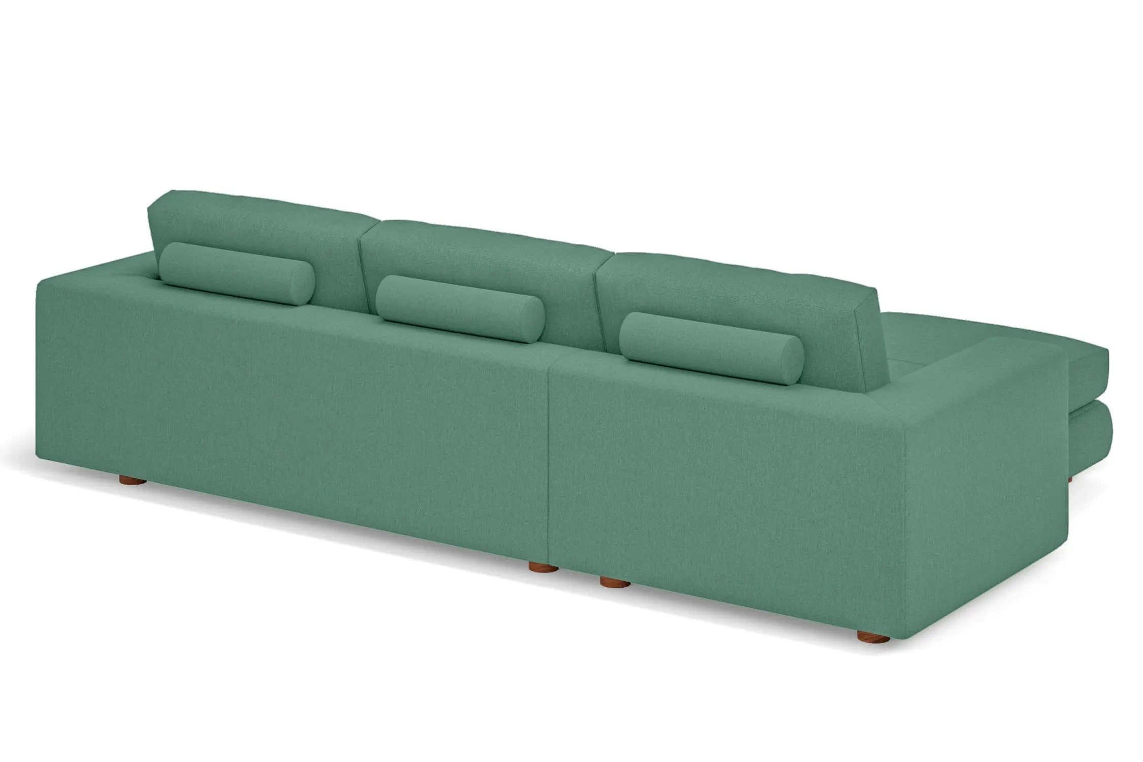 Arezzo 4 Seater Left Hand Facing Chaise Lounge Corner Sofa Mint Green Linen Fabric