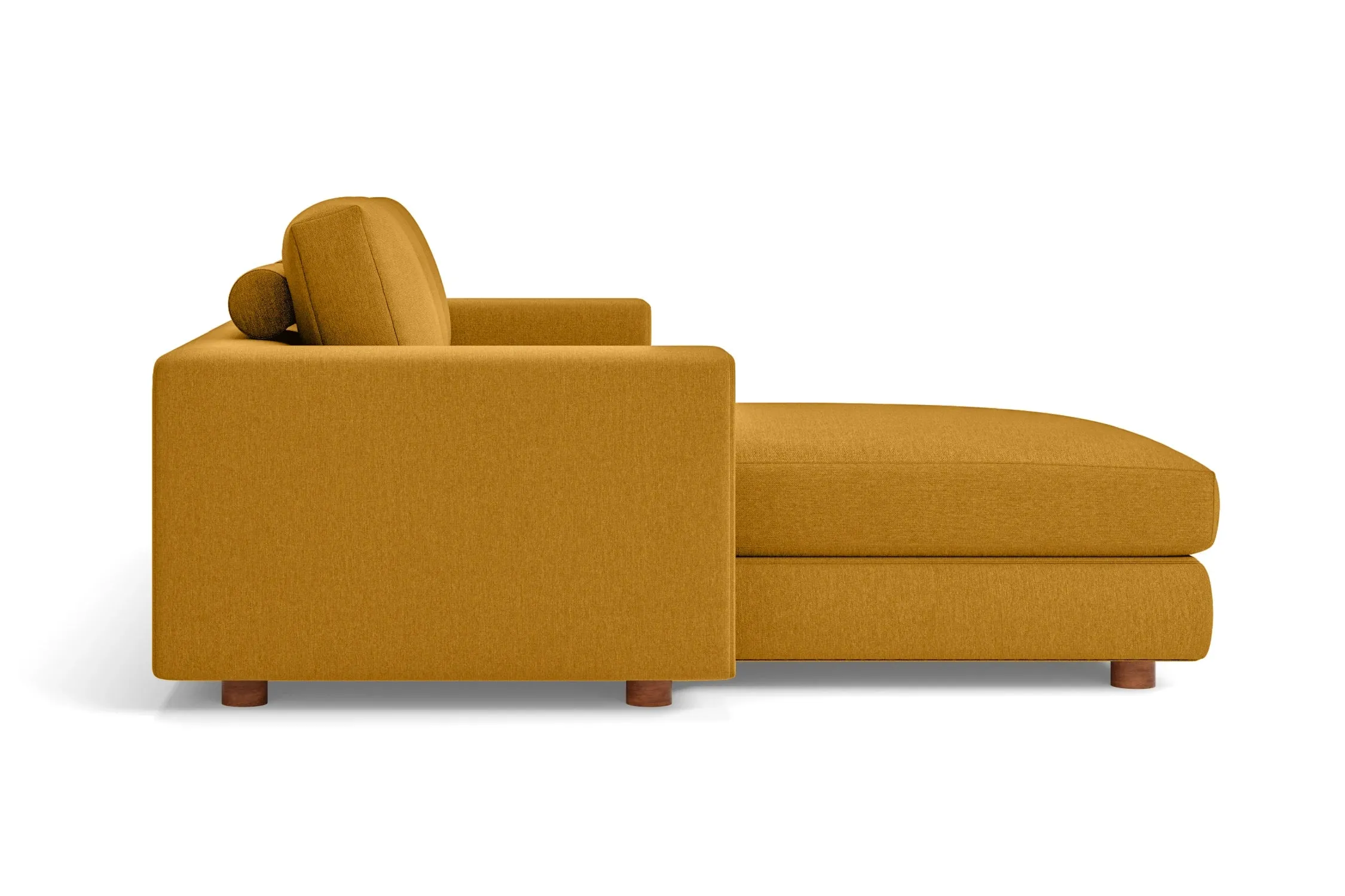 Arezzo 4 Seater Left Hand Facing Chaise Lounge Corner Sofa Yellow Linen Fabric