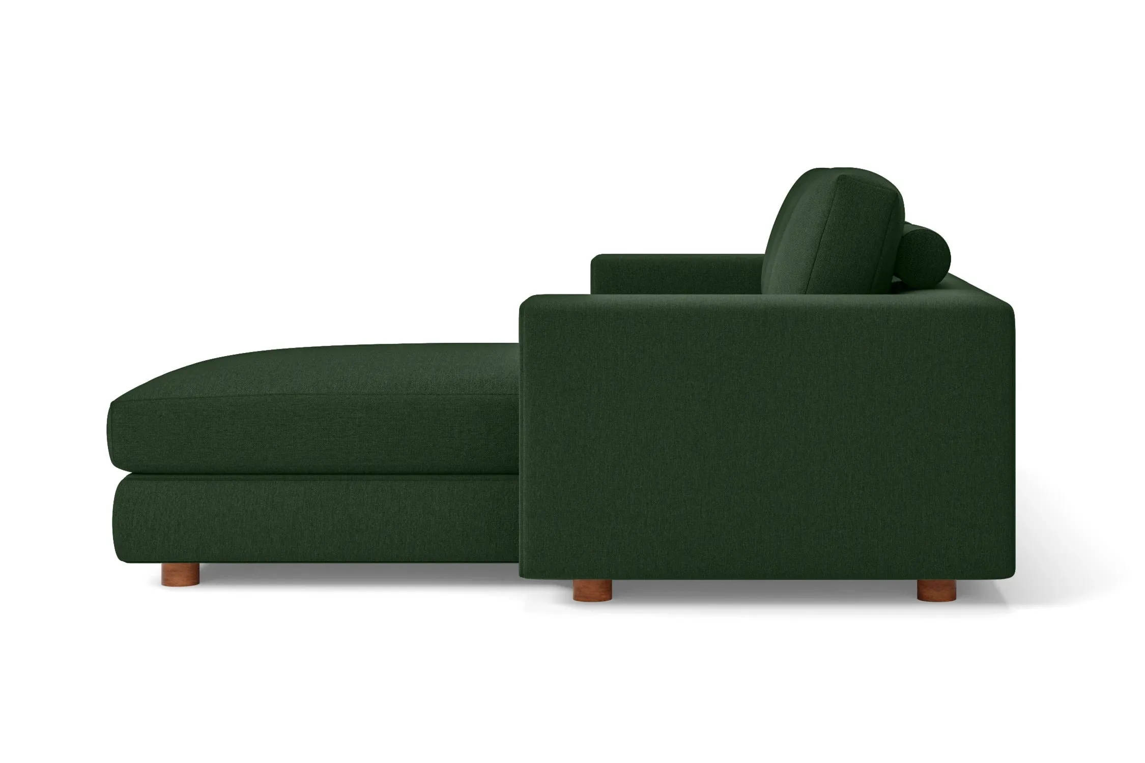 Arezzo 4 Seater Right Hand Facing Chaise Lounge Corner Sofa Forest Green Linen Fabric