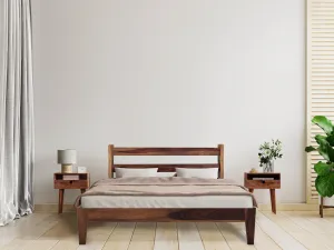 AWANA BED QUEEN Sheesham Wood (Honey Finish)