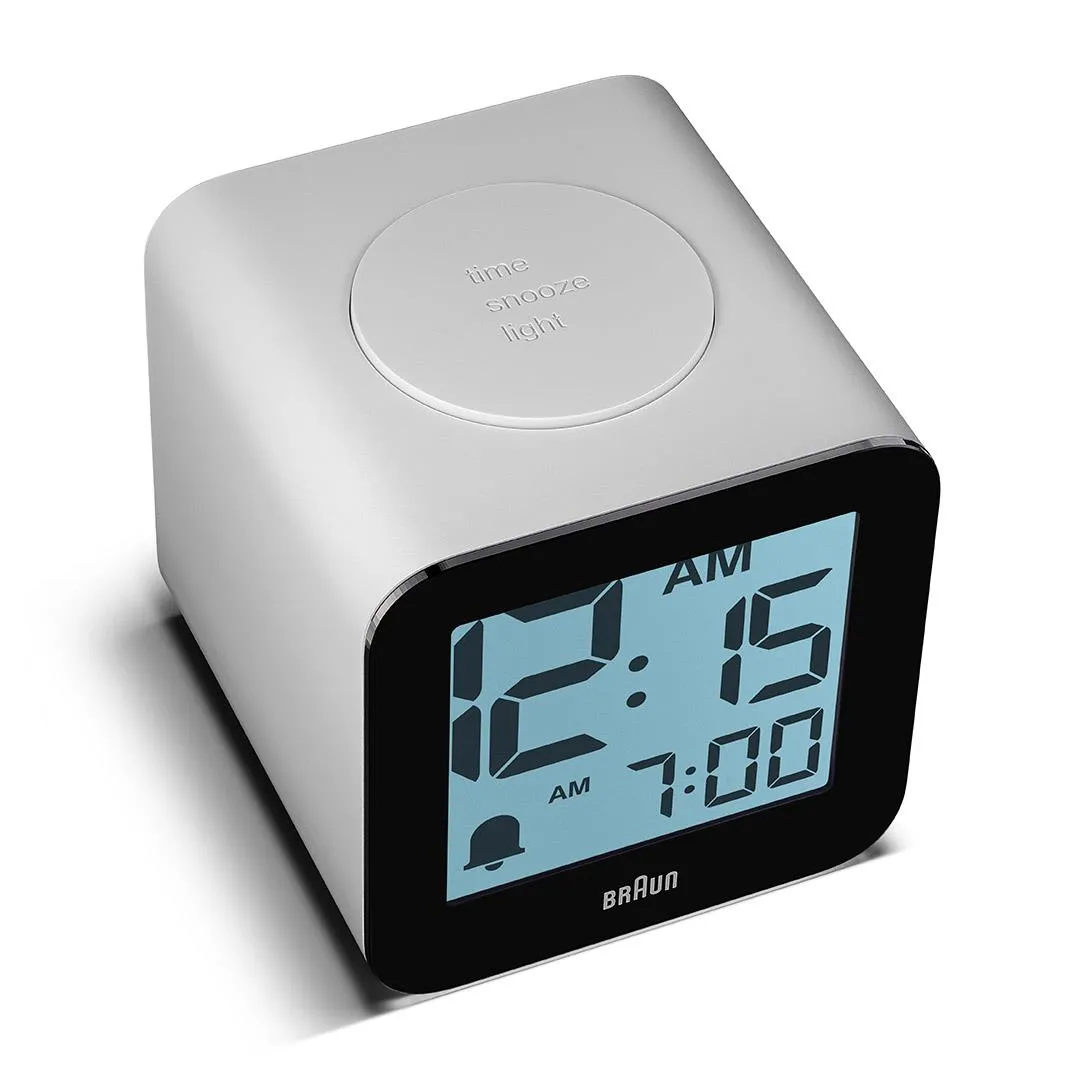 BC25 Braun time speaking digital alarm clock - white