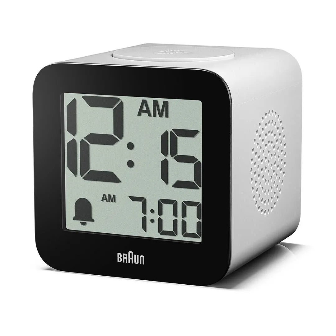 BC25 Braun time speaking digital alarm clock - white