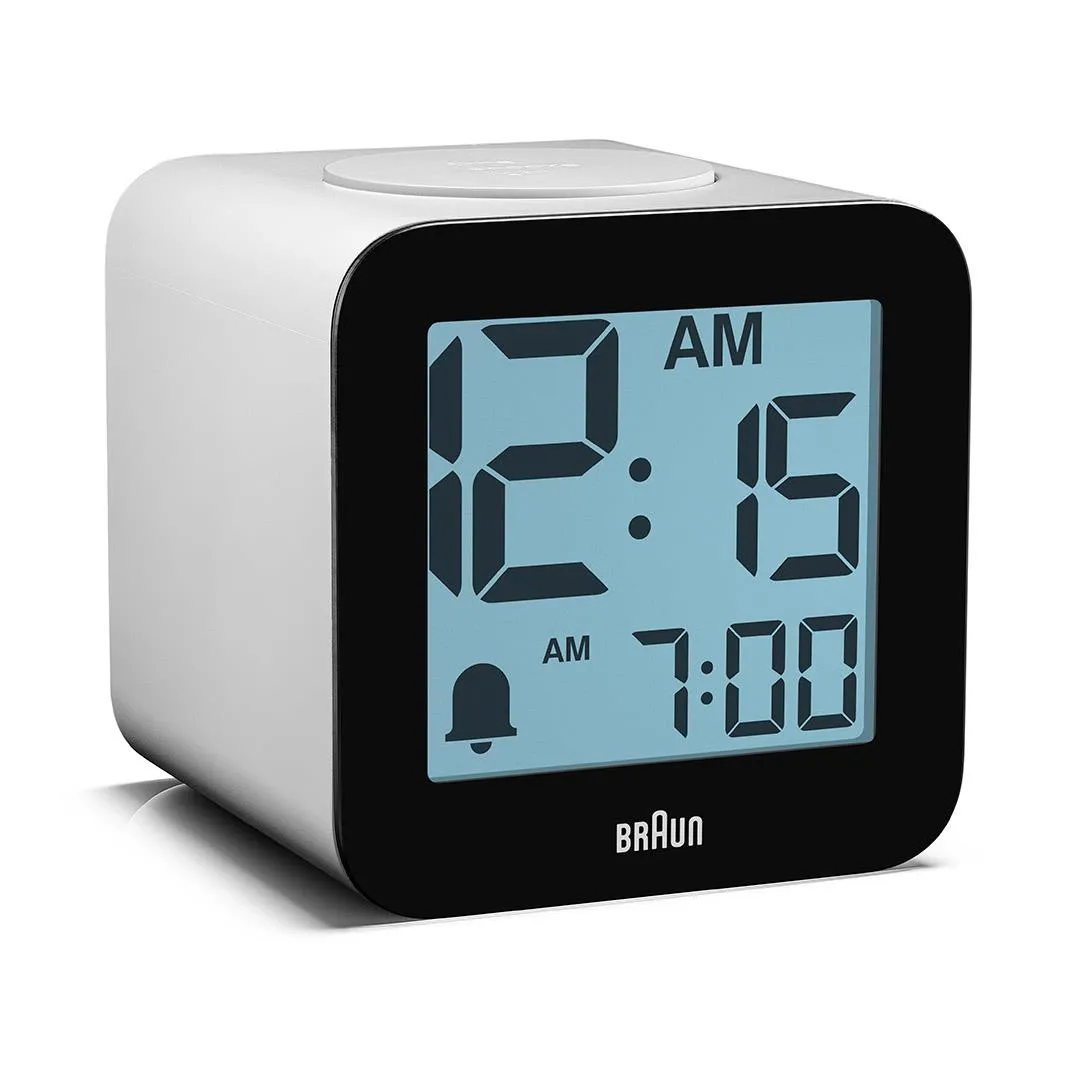 BC25 Braun time speaking digital alarm clock - white