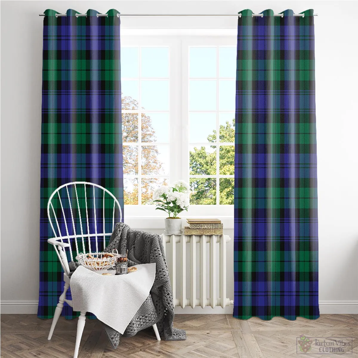 Black Watch Modern Tartan Window Curtain