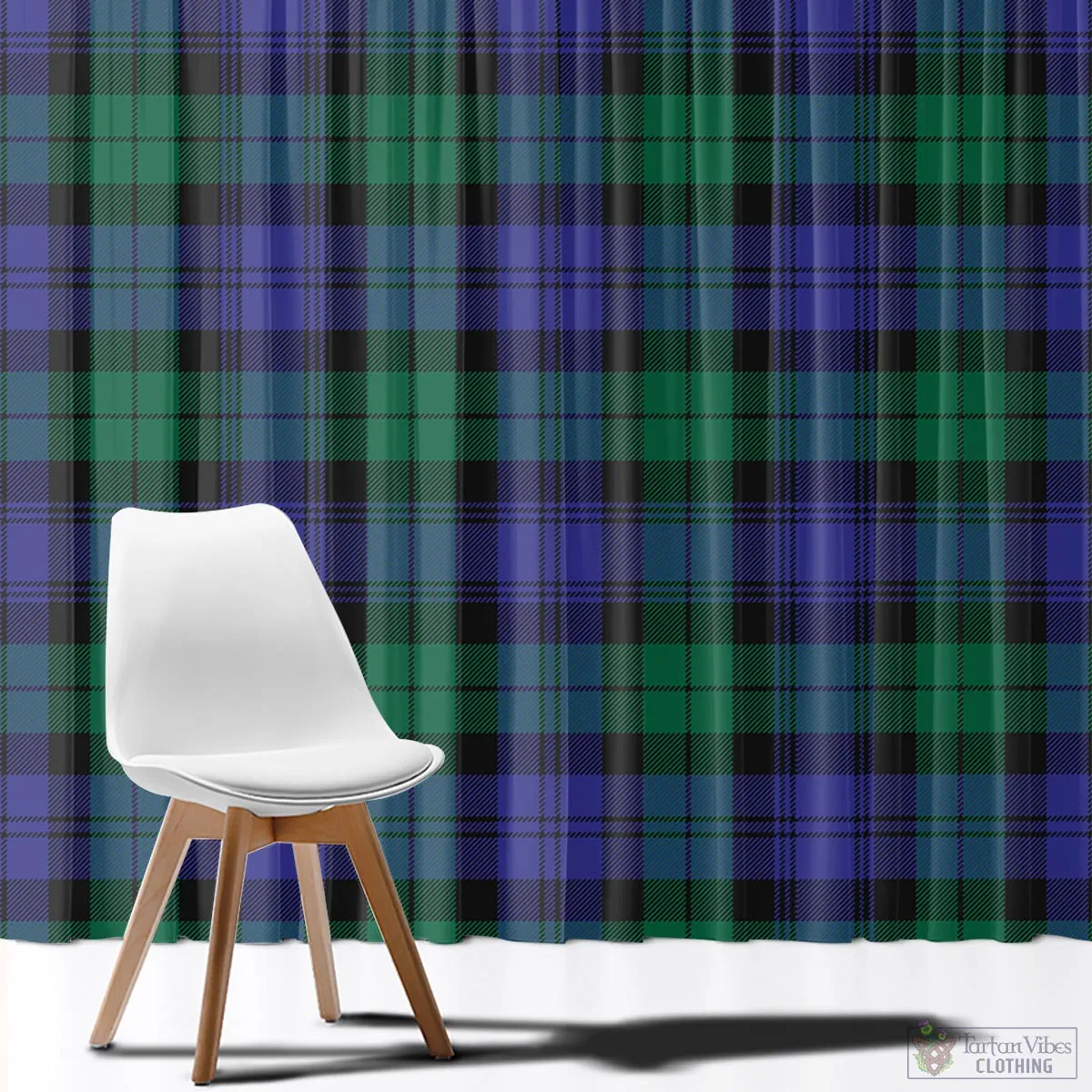 Black Watch Modern Tartan Window Curtain