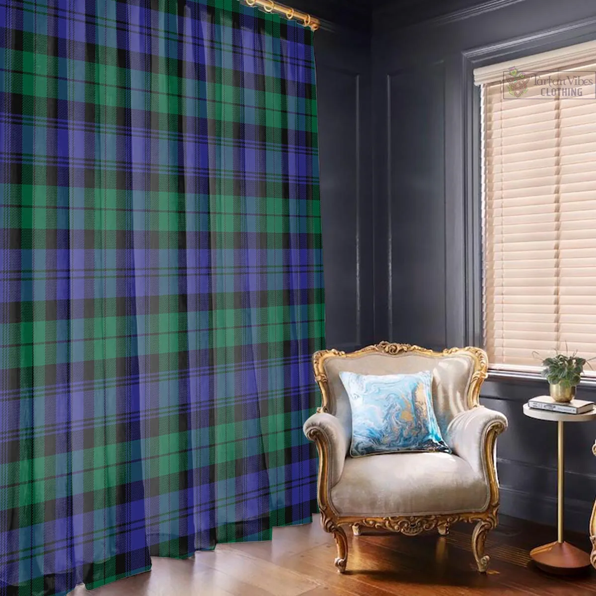 Black Watch Modern Tartan Window Curtain