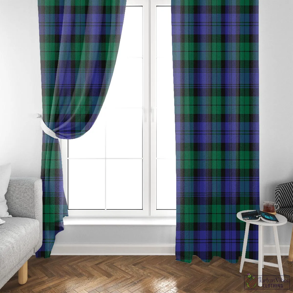 Black Watch Modern Tartan Window Curtain