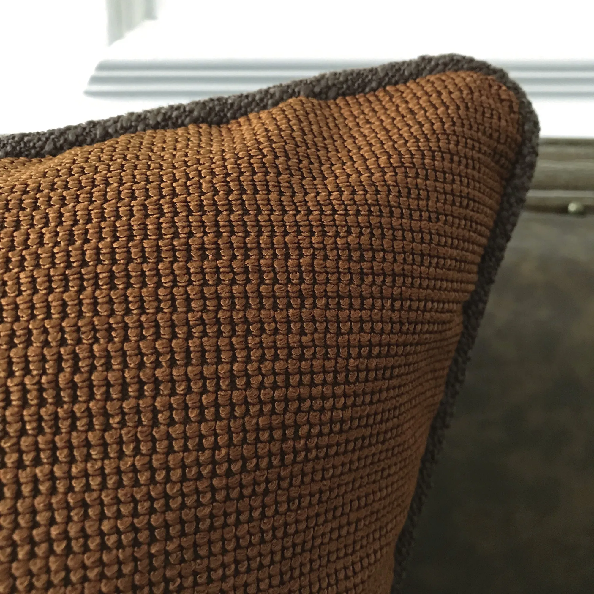 Brick Brown Textured Throw Pillow Cover 20x20