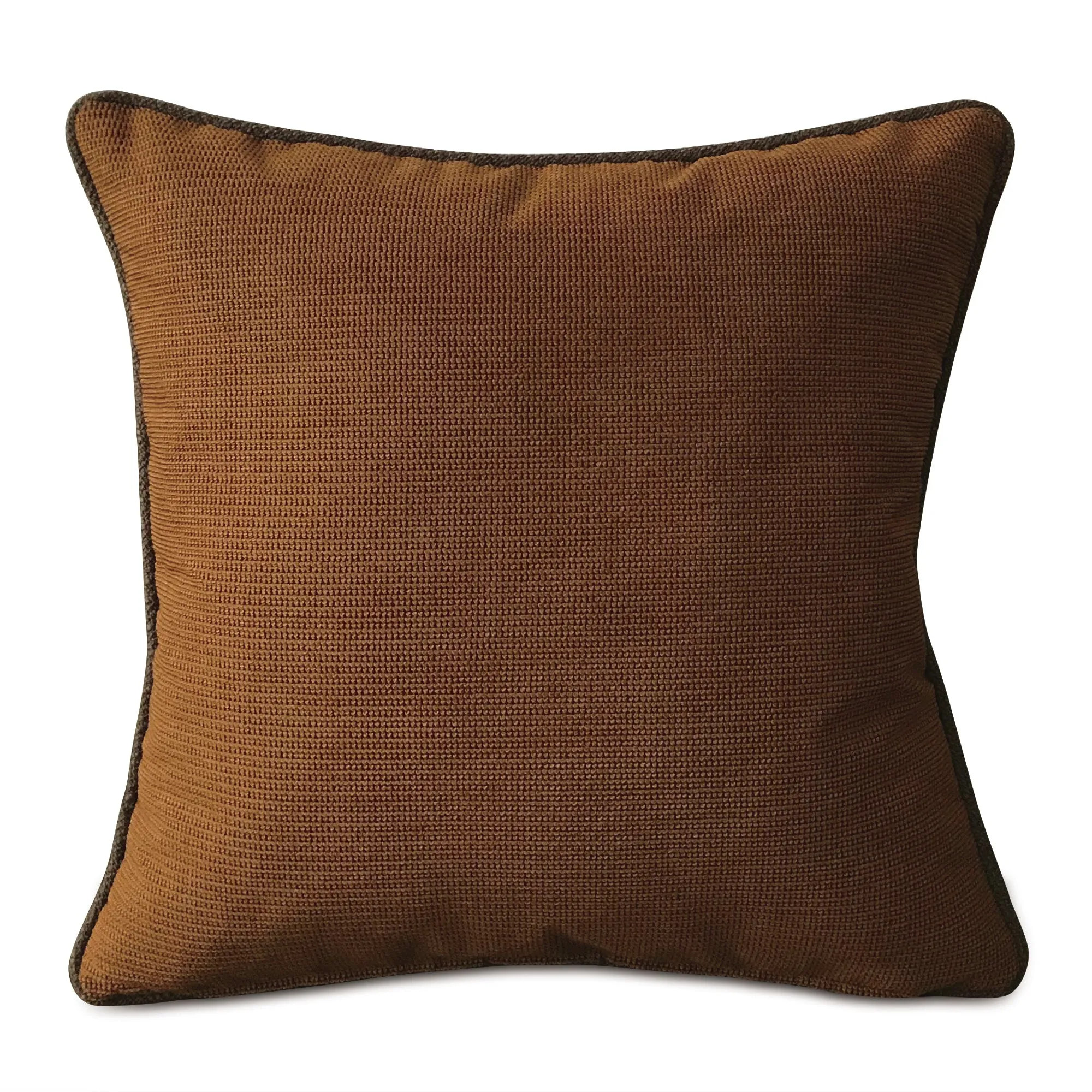 Brick Brown Textured Throw Pillow Cover 20x20