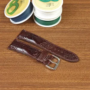 Brown Genuine Ostrich Leather Watch Straps