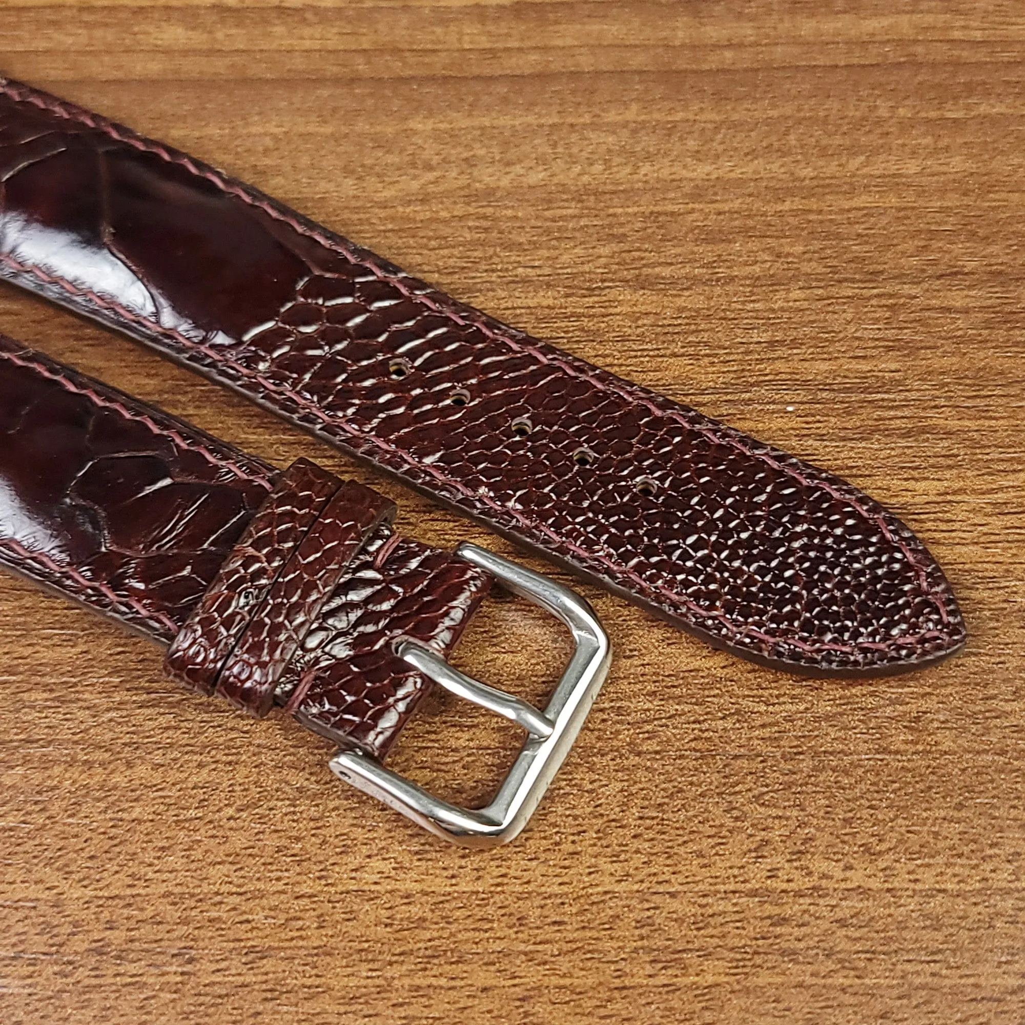 Brown Genuine Ostrich Leather Watch Straps