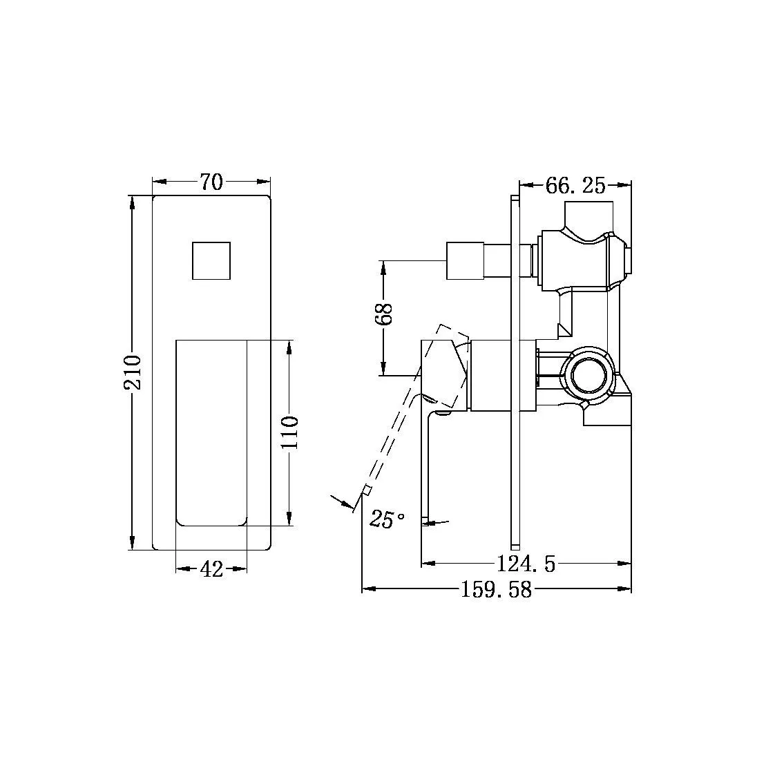 CELIA Shower Divertor Mixer Brushed Nickel