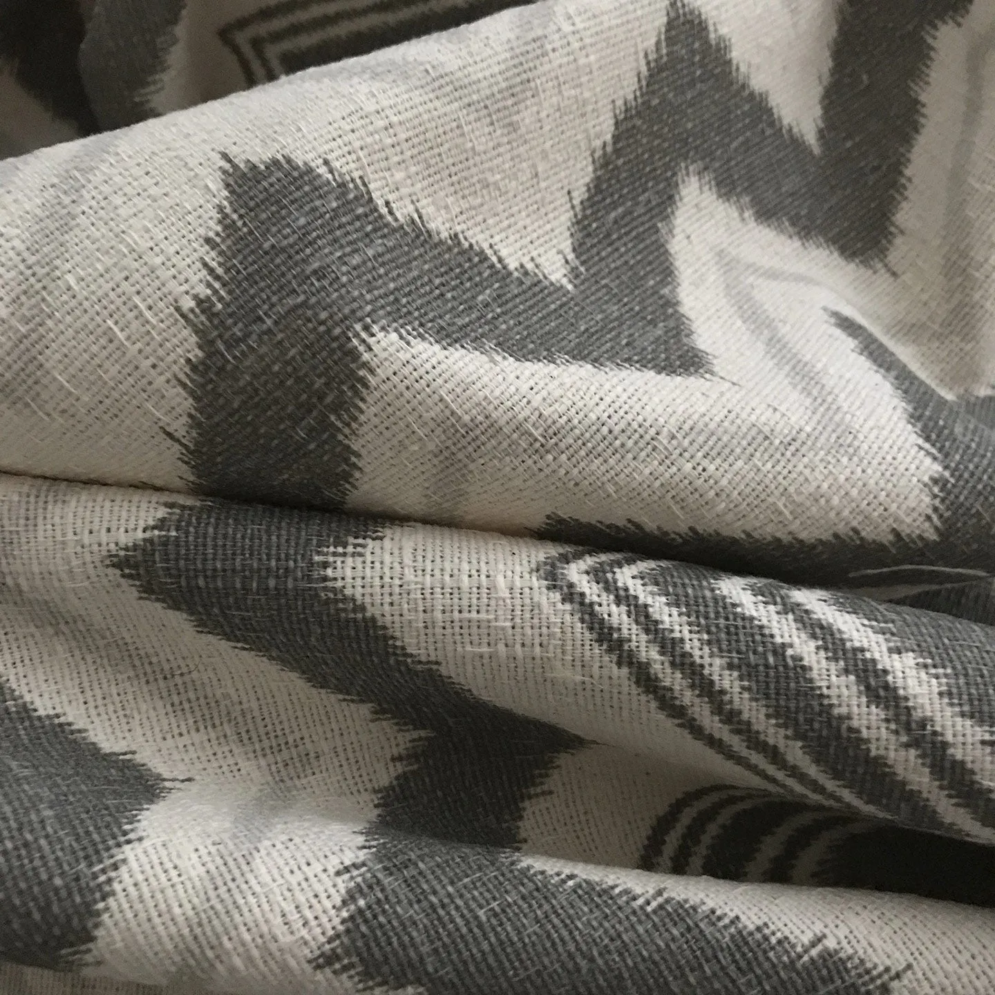 Charcoal Chevron Linen Luxury Upholstery Fabric