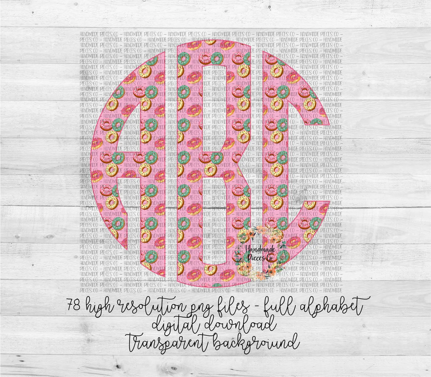 Donuts Monogram, 2 Small Print - Multiple Styles - Digital Download