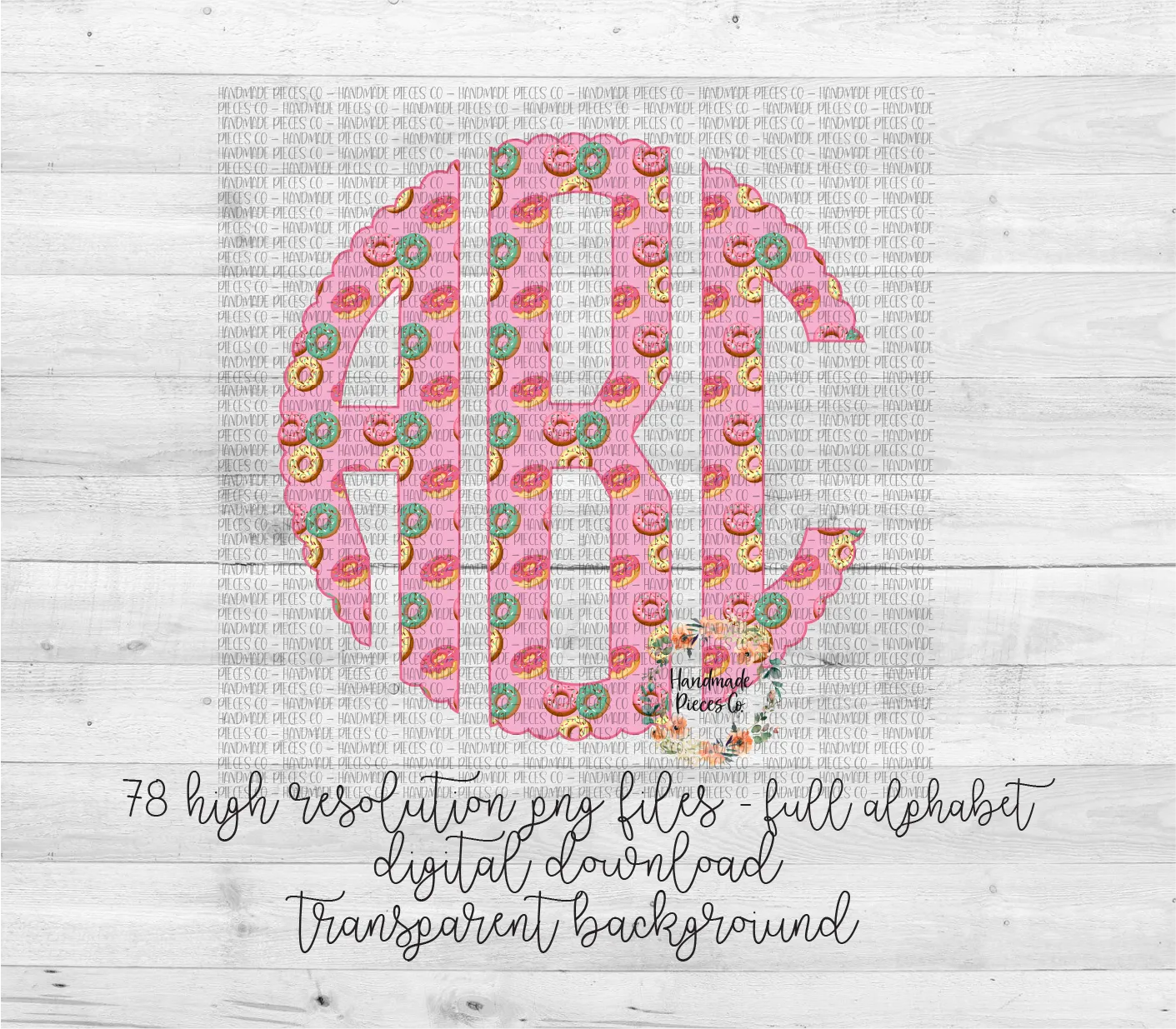 Donuts Monogram, 2 Small Print - Multiple Styles - Digital Download