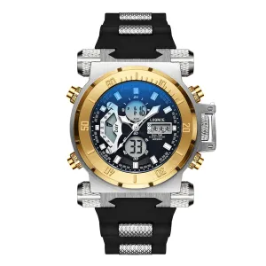 Dual Display Electronic Watch Dual Movement Chronograph Luminous