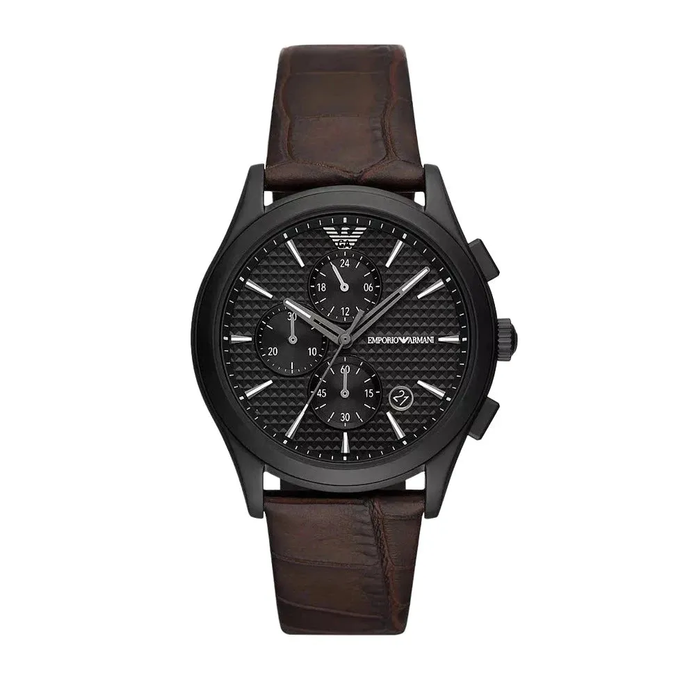 Emporio Armani Chronograph Brown Leather Watch | AR11549