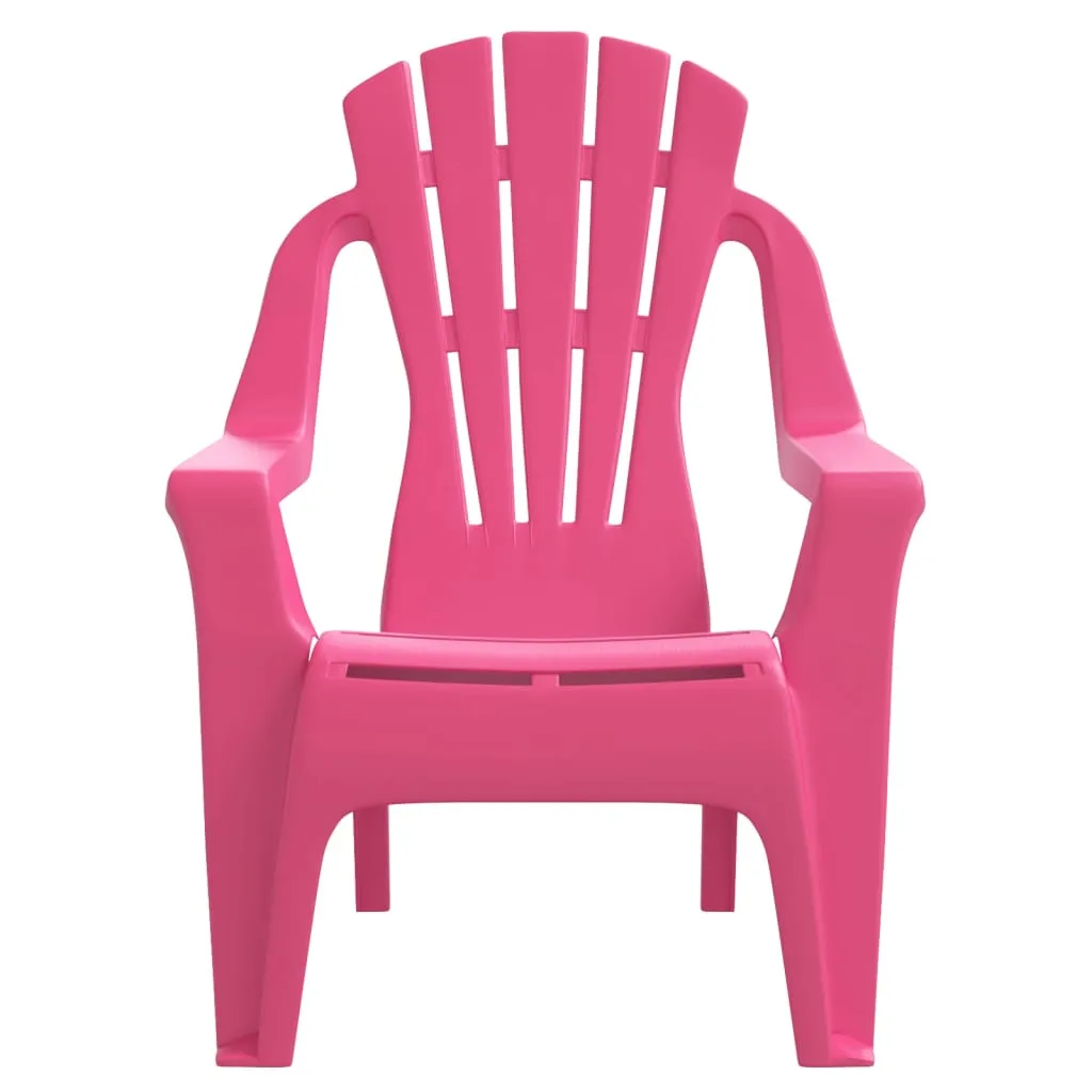 Garden Chairs 2 pcs for Children Pink 37x34x44 cm PP Wooden Look