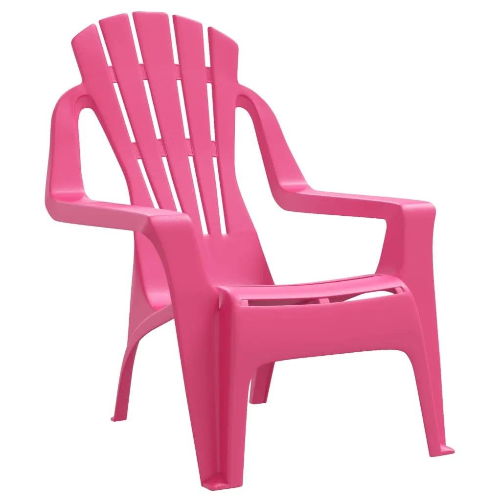 Garden Chairs 2 pcs for Children Pink 37x34x44 cm PP Wooden Look