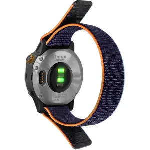 Garmin Fenix 6X nylon loop fastener watch strap - Navy Blue