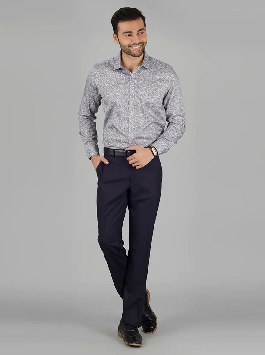 Grey Printed Slim Fit Party Wear shirt | Wyre