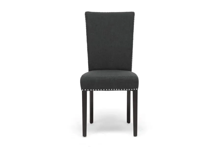 Harrowgate Dark Gray Linen Modern Dining Chair - 2pcs